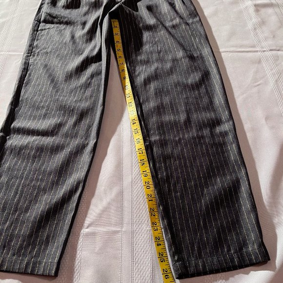 FRNCH Grey/gold pinstripe highwaisted trousers - Picture 6 of 15